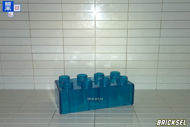 Кубик 2х4 прозрачный голубой