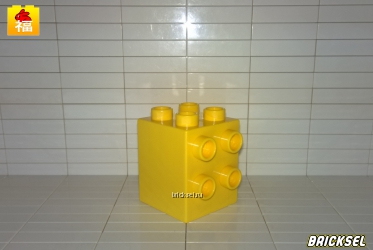 Кубик 2х2х2 переходник на вертикальную плоскость желтый