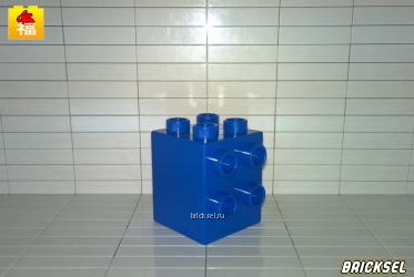 Кубик 2х2х2 переходник на вертикальную плоскость синий