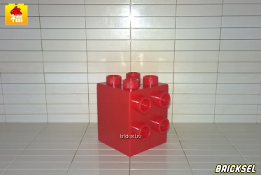 Кубик 2х2х2 переходник на вертикальную плоскость красный