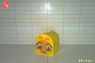 Кубик мордочка гусеницы 2х2 желтая