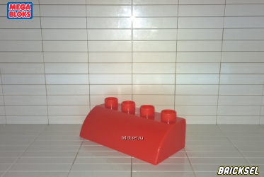Кубик скос 2х4 в 1х4 скругленный красный