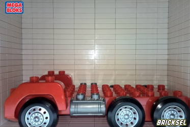 Мега Блокс Колесная база под грузовик-тягач красная с шестью колесами, Оригинал MEGA BLOKS