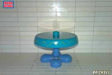 Мега Блокс Стол круглый на светло-синей ножке бирюзовый, Оригинал MEGA BLOKS