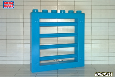 Мега Блокс Стена с перекладинами 1х6 голубая, Оригинал MEGA BLOKS