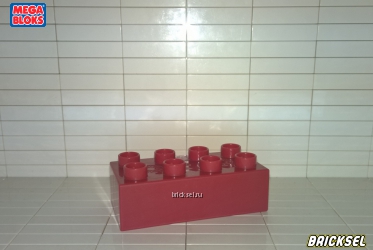 Кубик 2х4 бордовый