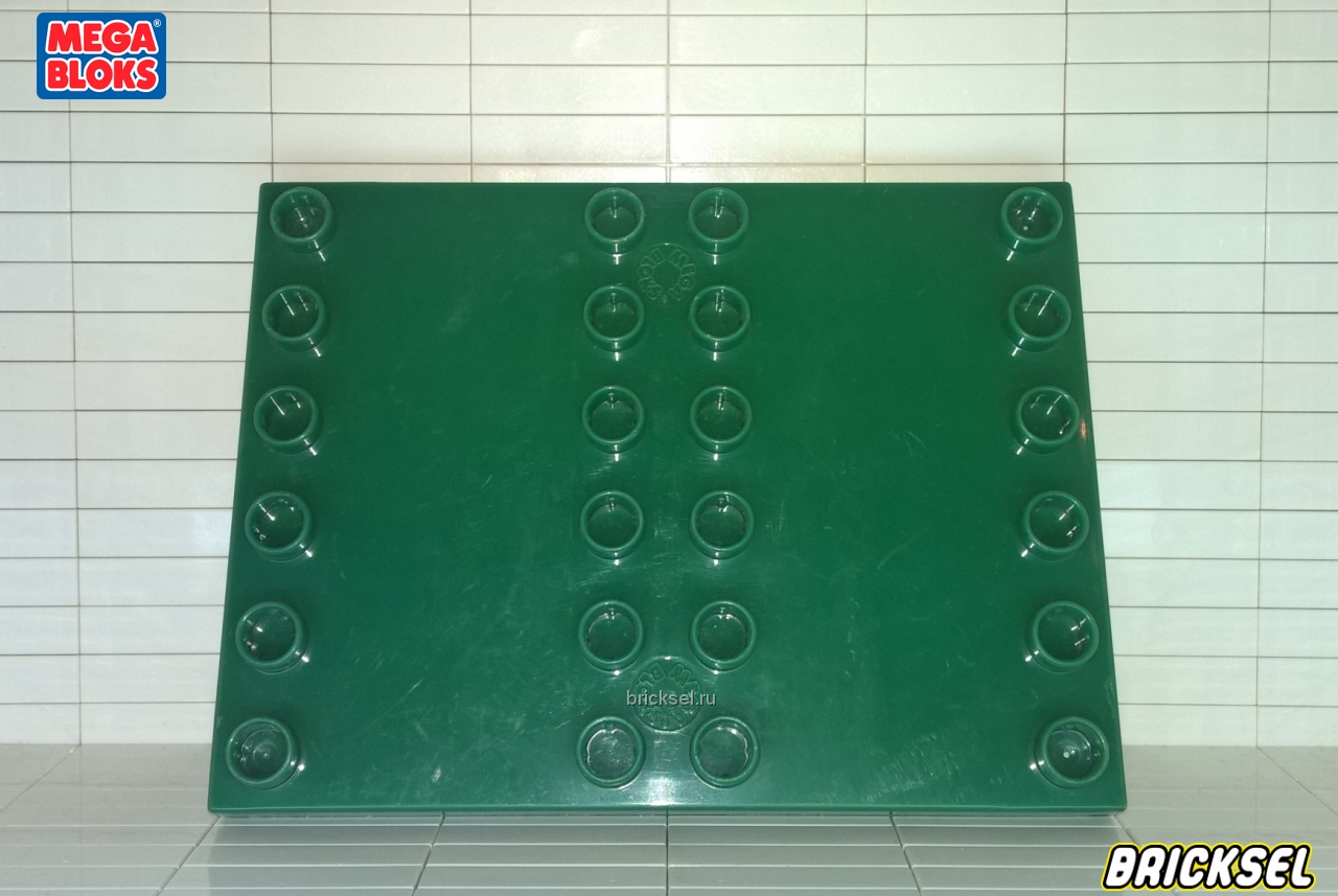 Мега Блокс Пластина 6х8 2 дорожки темно-зеленая, Оригинал MEGA BLOKS, очень редкая