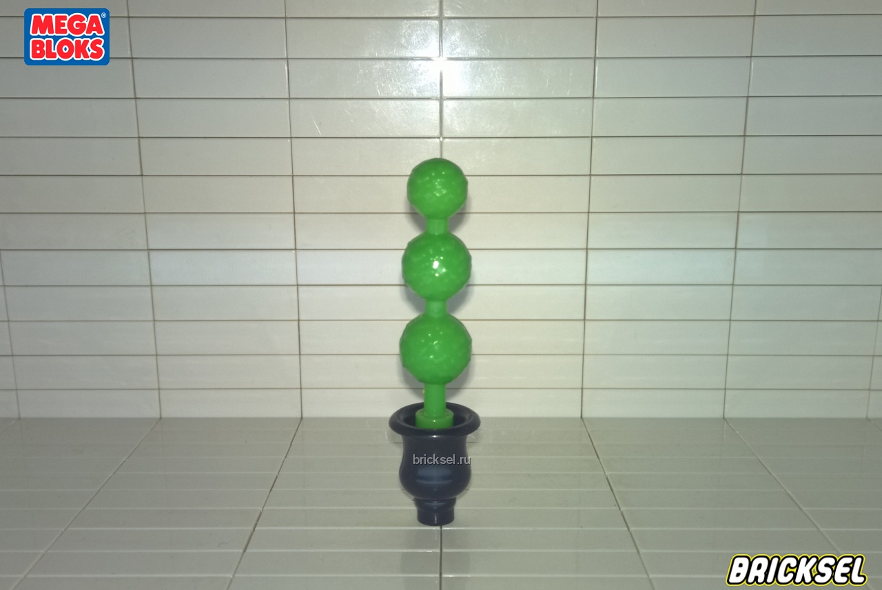 Мега Блокс Декоративное дерево зеленое в черном горшке (Мульти-формафактор DUPLO/Мелкое LEGO), Оригинал MEGA BLOKS, раритет