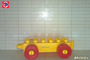 Кидс Хоум Тойс Дупло Колесная база 2х6 с красными колесами желтая, Аналог KHT (Kids Home Toys)