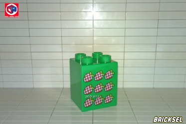 Кубик "9 земляничек" 2х2х2 зеленый