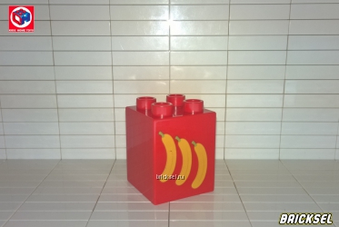 Кубик "3 банана" 2х2х2 красный