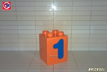 Кубик "Цифра 1" 2х2х2 оранжевый