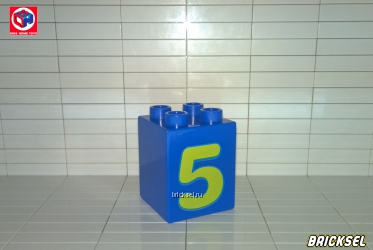 Кубик "Цифра 5" 2х2х2 синий