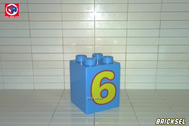Кубик "Цифра 6" 2х2х2 голубой