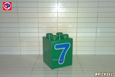 Кубик "Цифра 7" 2х2х2 темно-зеленый