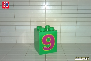 Кубик "Цифра 9" 2х2х2 зеленый