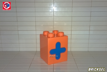 Кубик знак "Плюс" 2х2х2 оранжевый