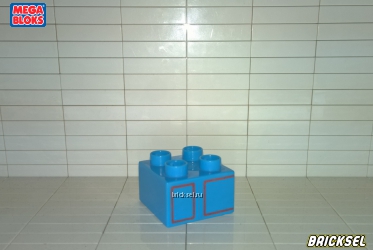 Кубик 2х2 с красными линиями в виде прямоугольника и квадрата голубой