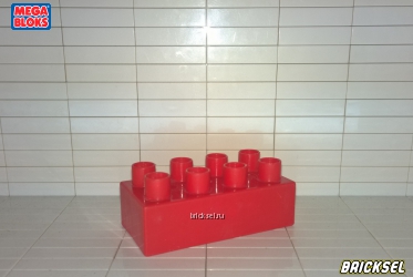 Кубик с высокими штырьками 2х4 красный