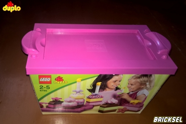 Бокс картонный из набора LEGO DUPLO 6785: Веселые тортики с розовой крышкой-подносом
