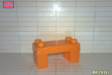 Стол, скамейка деревянный оранжевый