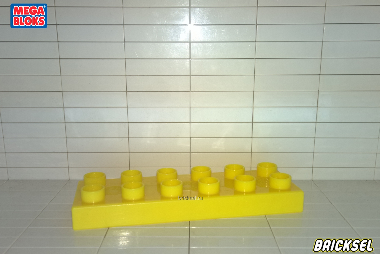 Мега Блокс Пластинка 2х6 ярко-желтая, Оригинал MEGA BLOKS