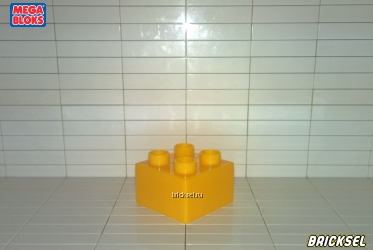 Мега Блокс Кубик 2х2 темно-желтый, Оригинал MEGA BLOKS