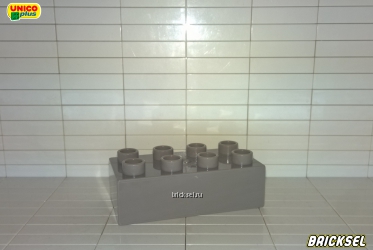Кубик 2х4 темно-серый