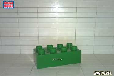 Кубик 2х4 темно-зеленый