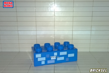 Кубик не равномерная кирпичная кладка 2х4 синий
