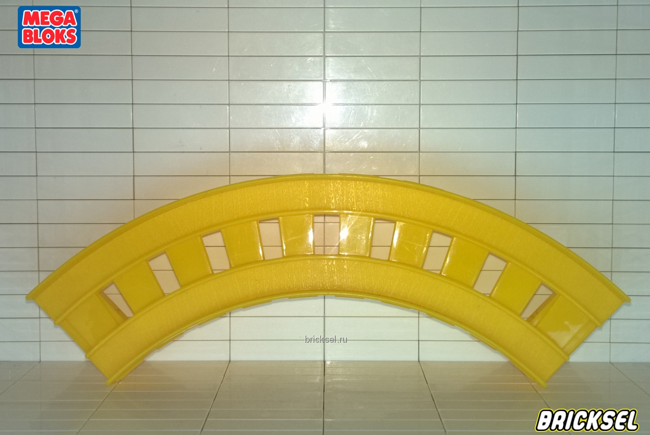 Мега Блокс Рельсы Томаса для подвесных конструкций поворот желтые, Оригинал MEGA BLOKS