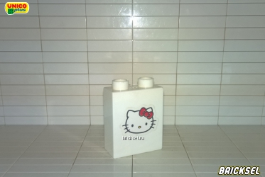 Кубик 1х2х2 с мордочкой Hello Kitty белый