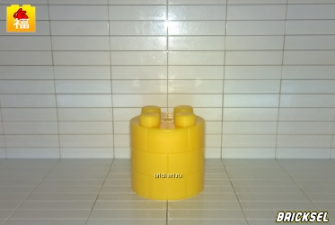 Кубик 2х2 колонна круглая с каменной кладкой, колодец желтый