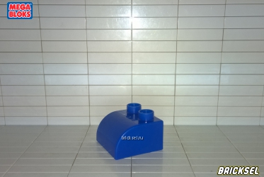 Кубик-скос 2х2 в 1х2 скругленный синий