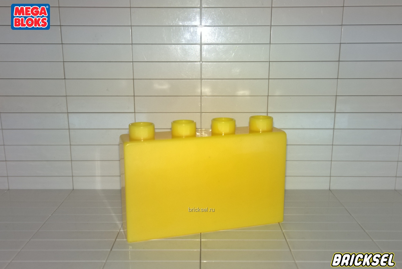 Мега Блокс Кубик 1х4х2 желтый, Оригинал MEGA BLOKS, очень редкий