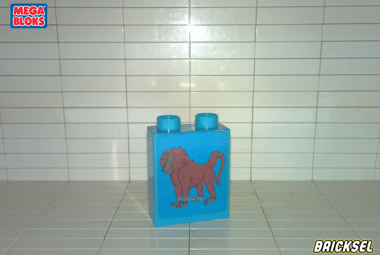 Мега Блокс Кубик орангутан из джунглей Диего 1х2х2 голубой, Оригинал MEGA BLOKS