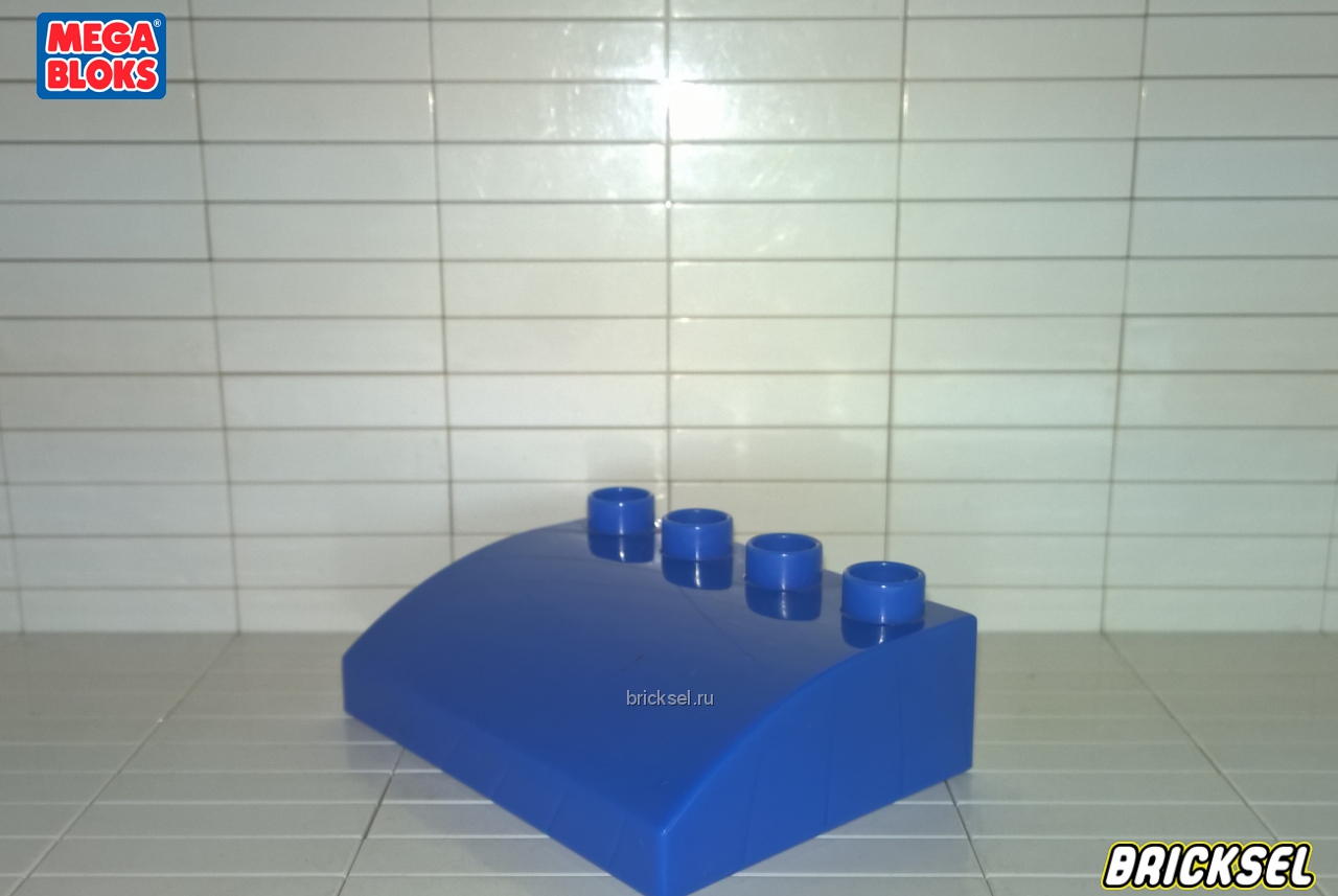 Мега Блокс Кубик скос навес-козырек 3х4 выпуклый синий, Оригинал MEGA BLOKS