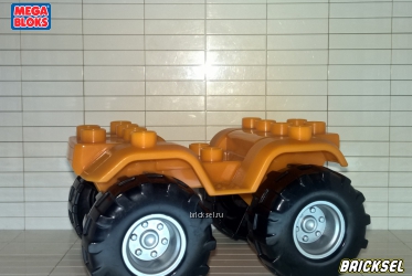 Колесная база джипа, трактора, вездехода с черными колесами оранжевая