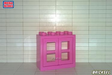 Мега Блокс Окно 2х4 двустворчатое розовое, Оригинал MEGA BLOKS, раритет