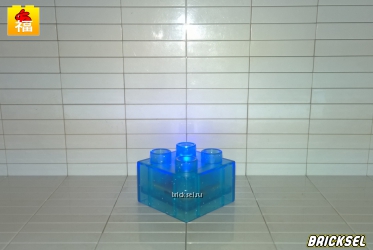 Кубик светящийся 2х2 прозрачный с блестками синий