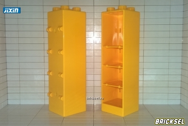 Стойка, колонна 2х2 для ворот, шкаф-пенал темно-желтый