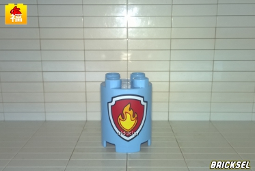 Кубик-колонна Щенячий Пожарный Департамент круглый 2х2х2 светло-голубой