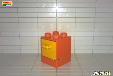 Тумба с темно-желтым ящиком оранжевая