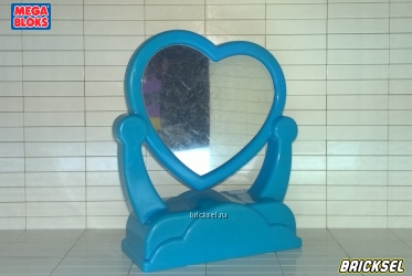 Зеркало-сердечко голубое