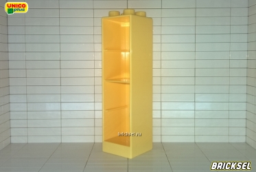 Шкаф, тумба высокая, пенал, колонна без ящичков 2х2 светло-желтая