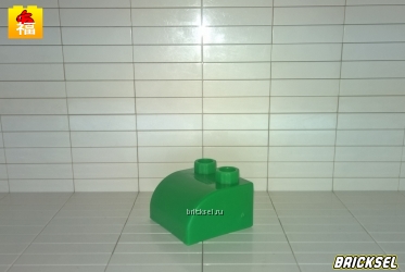 Кубик скос 2х2 в 1х2 закругленный зеленый