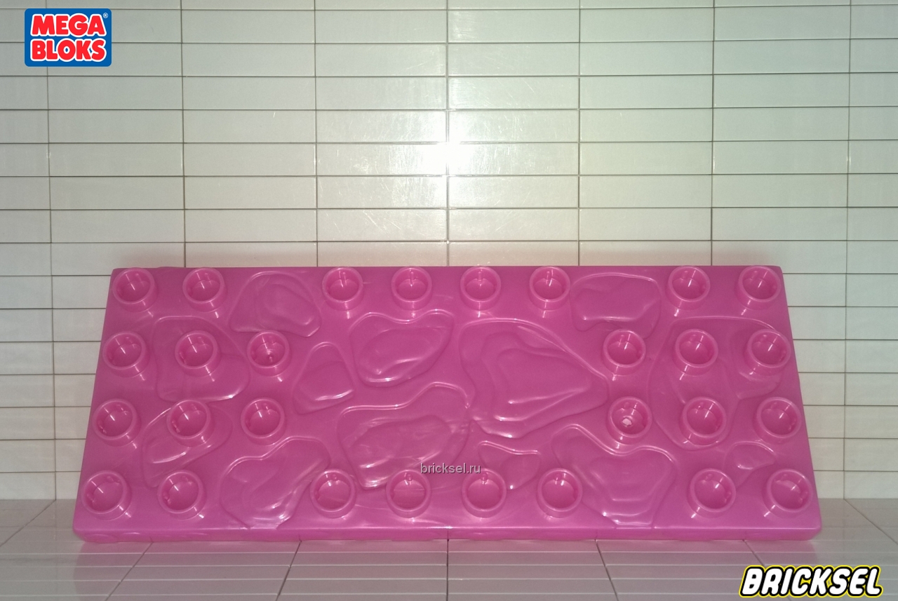 Мега Блокс Пластина с узорами 4х10 розовая перламутровая, Оригинал MEGA BLOKS, редкая
