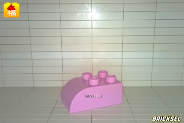 Кубик скос 2х3 скругленный с одной стороны розовый