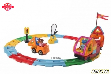 Конструктор MAGNETIC BLOCKS TRAIN 9069a : Железная дорога электромеханический 3в1