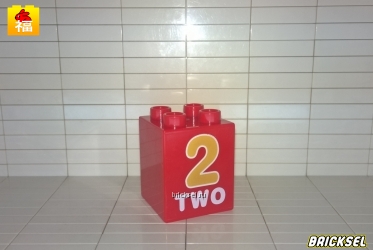 Кубик 2х2х2 с цифрой 2 красный